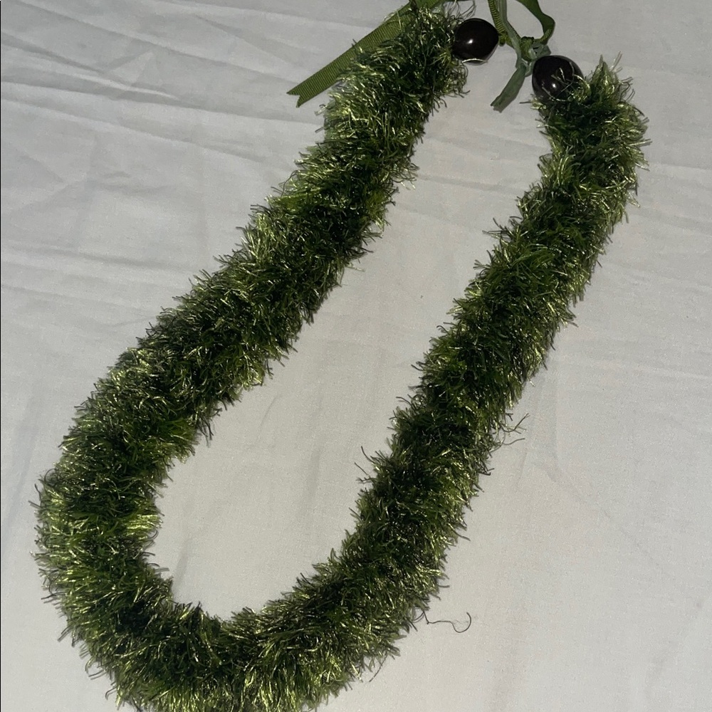 Handmade Green Yarn Lei